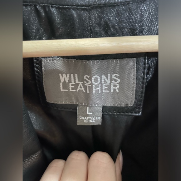Vintage Wilson's Leather 90s Short Leather Jacket Women's Large Black - Picture 5 of 8